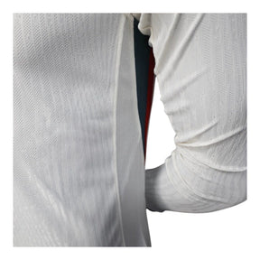 Camisa Chelsea II 25/26 manga longa - Jogador Nike Masculina - Branca com detalhes em azul e vermelho