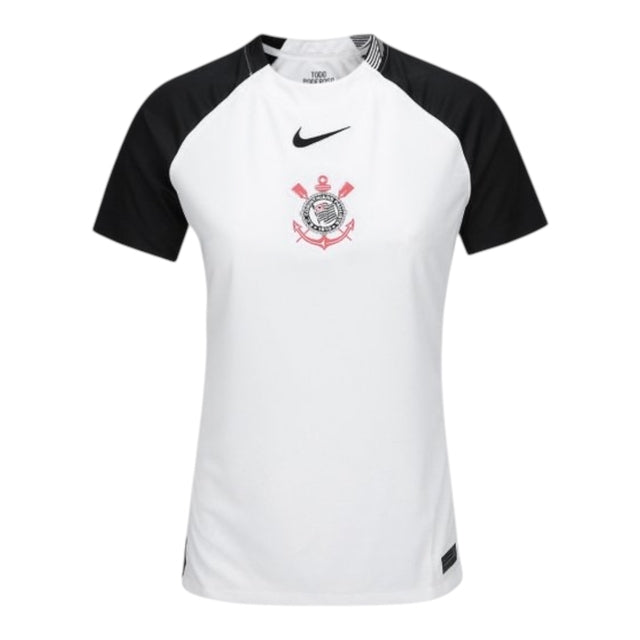 Camisa Corinthians I 25/26 - Torcedor Nike Feminina - Preta e branca